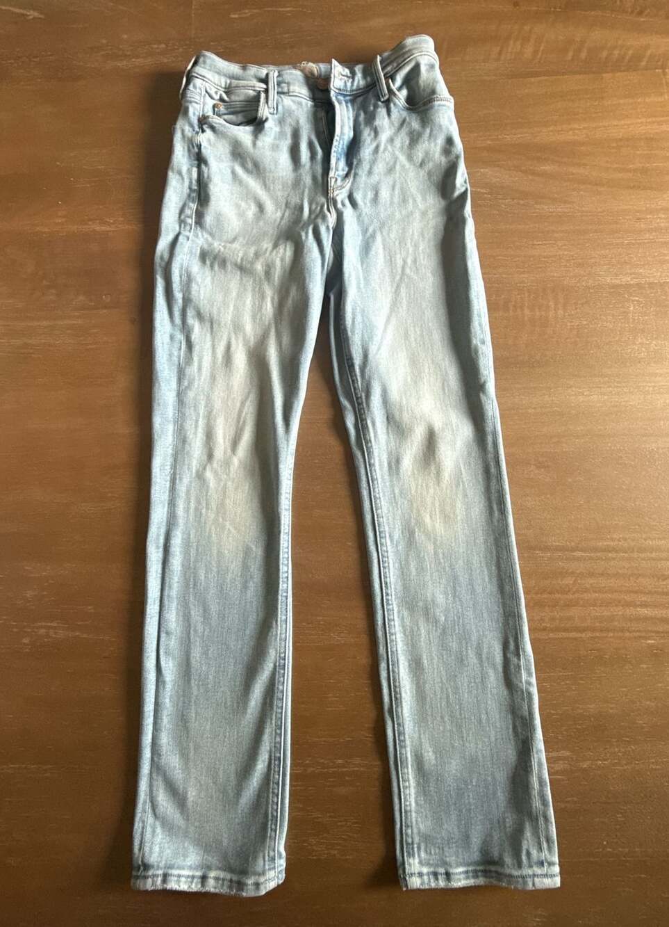 MOTHER The Mid Rise Dazzler Flood Light Wash Straight-Leg Jeans Size 28